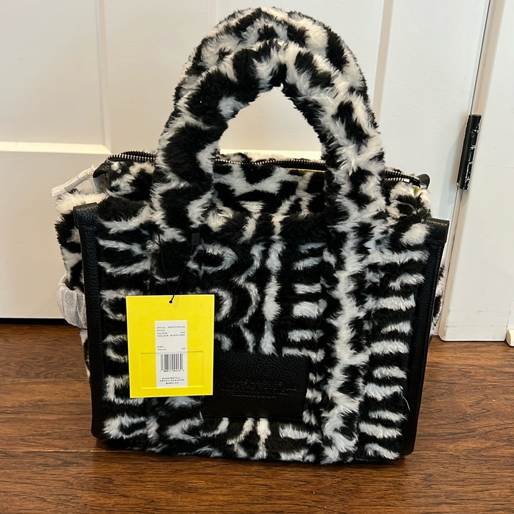Marc Jacobs Black and White Tote Bag with Bold Pattern